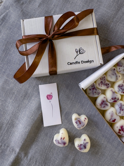 Candle Design ­Набір ароматичних саше "Сердечки", аромат - Чорна малина-ваніль, з натурального оливкового воску, 16 шт. модель 160.2009 — фото 3 - INTERTOP