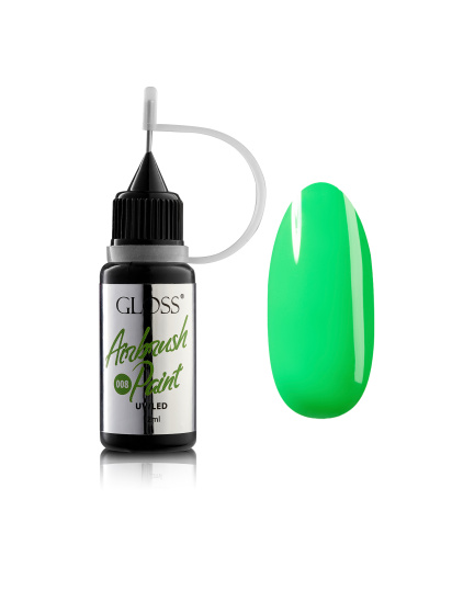 Фарба для аерографа GLOSS Airbrush Paint 008, яскраво-зелений модель 4823271408124 - фото