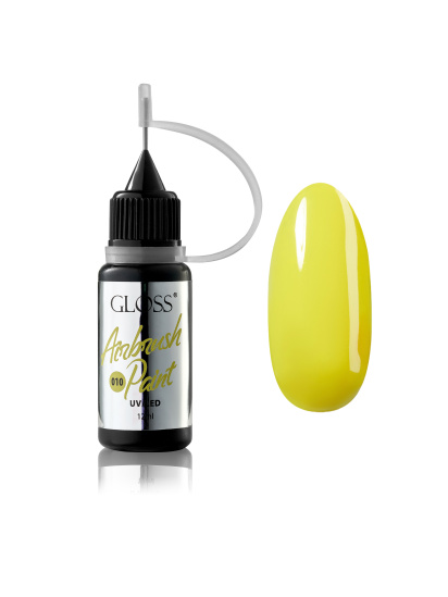 Фарба для аерографа GLOSS Airbrush Paint 010, жовтий модель 4823271408810 - фото