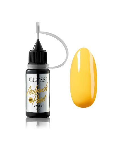 Фарба для аерографа GLOSS Airbrush Paint 011, жовтогарячий модель 4823271408827 - фото