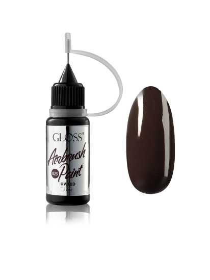 Фарба для аерографа GLOSS Airbrush Paint 025, темно-коричневий модель 4823271408919 - фото