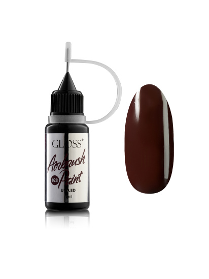 Фарба для аерографа GLOSS Airbrush Paint 028, коричнево-бордовий модель 4823271408193 - фото