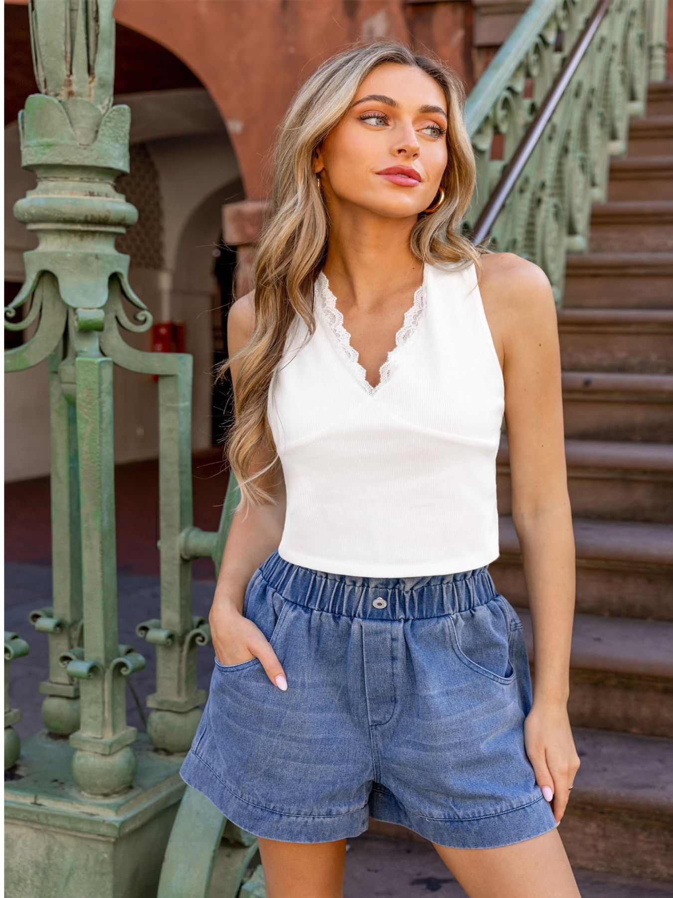 Джинсовые шорты Cupshe модель 76611 Фото