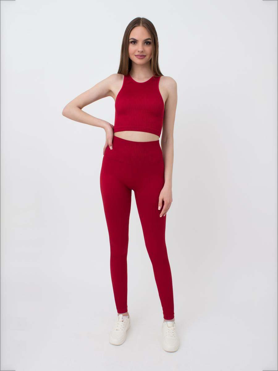 Жіночі Спортивні леггінси Giulia leggings Rib (UP-00001323_winery) колір бордовий, матеріал мікрофібра