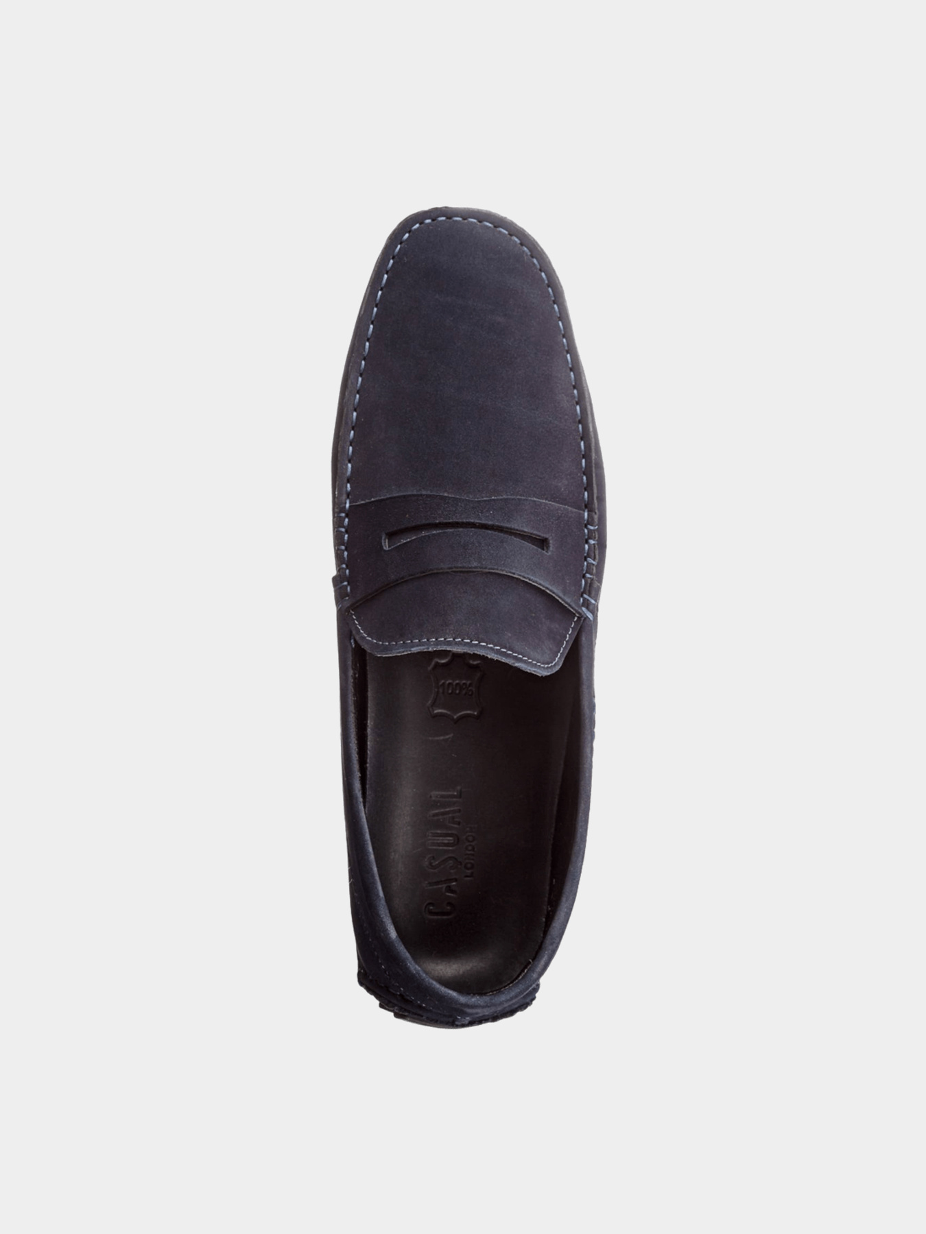 Мокасини Casual модель Кеж-5269/001/29 шкіра нубук син-211 Фото