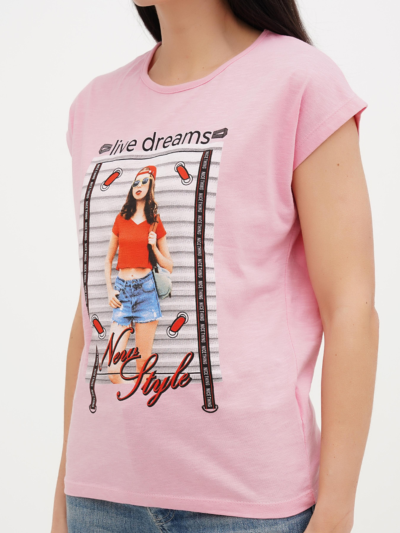 Футболка London Look модель 202-LL-10539_розовый Фото