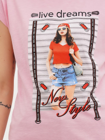 Футболка London Look модель 202-LL-10539_розовый Фото