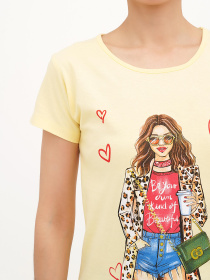 Футболка London Look модель 202-LL-10588_желтый Футболка London Look модель 202-LL-10588_желтый Фото