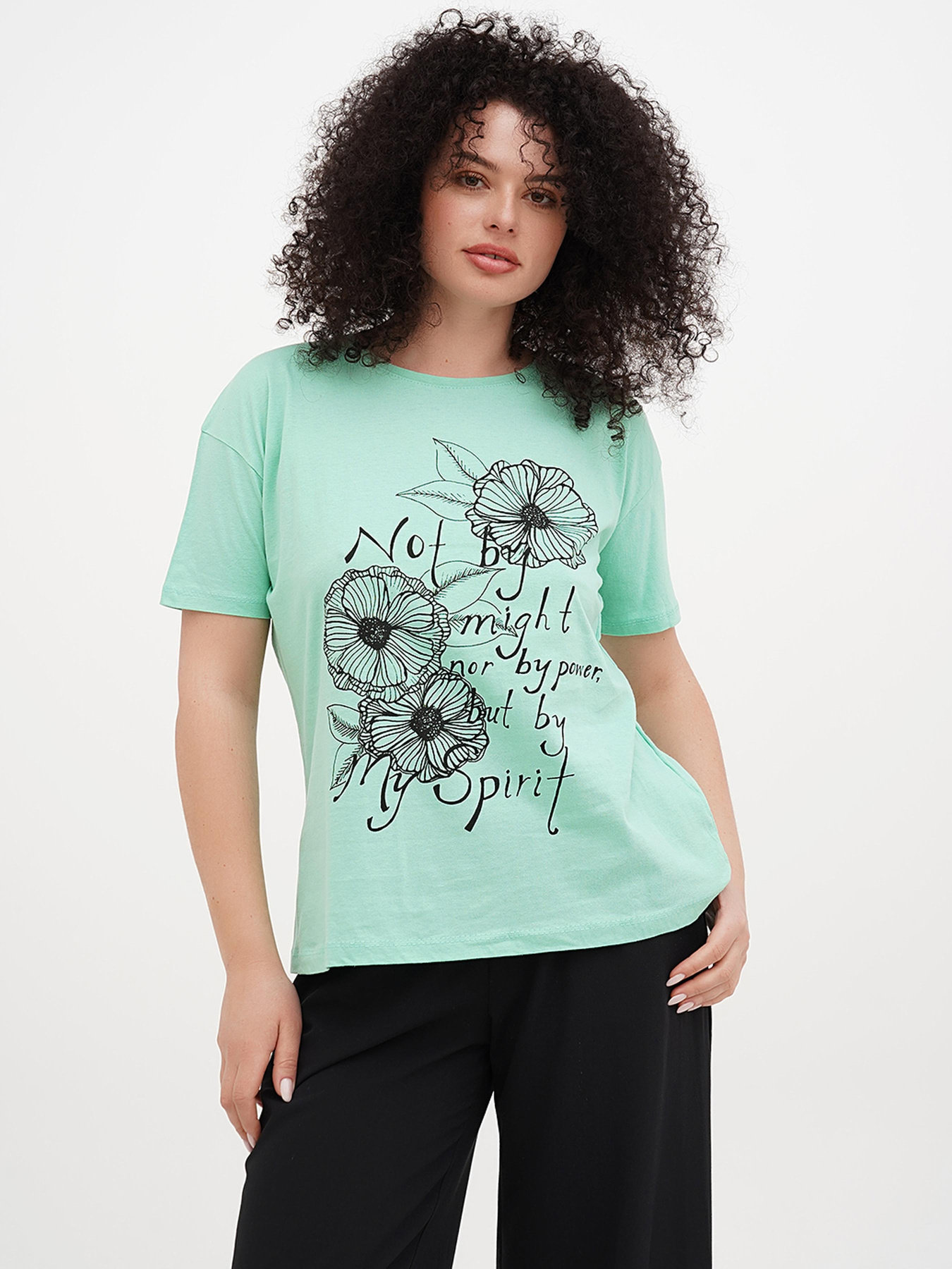 Футболка London Look модель 222-LL-2874_мята Фото