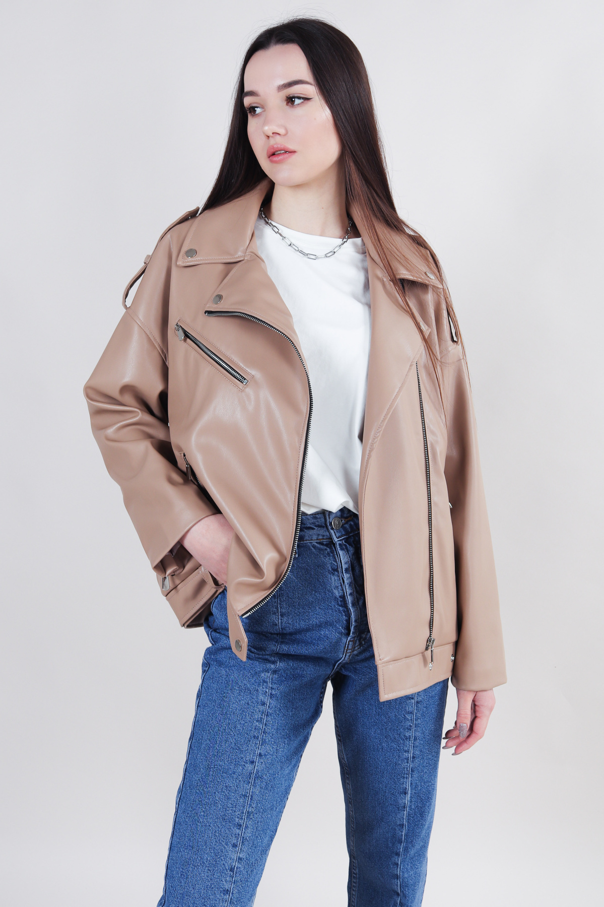 Шкіряна куртка Romashka модель 208016202081 Фото