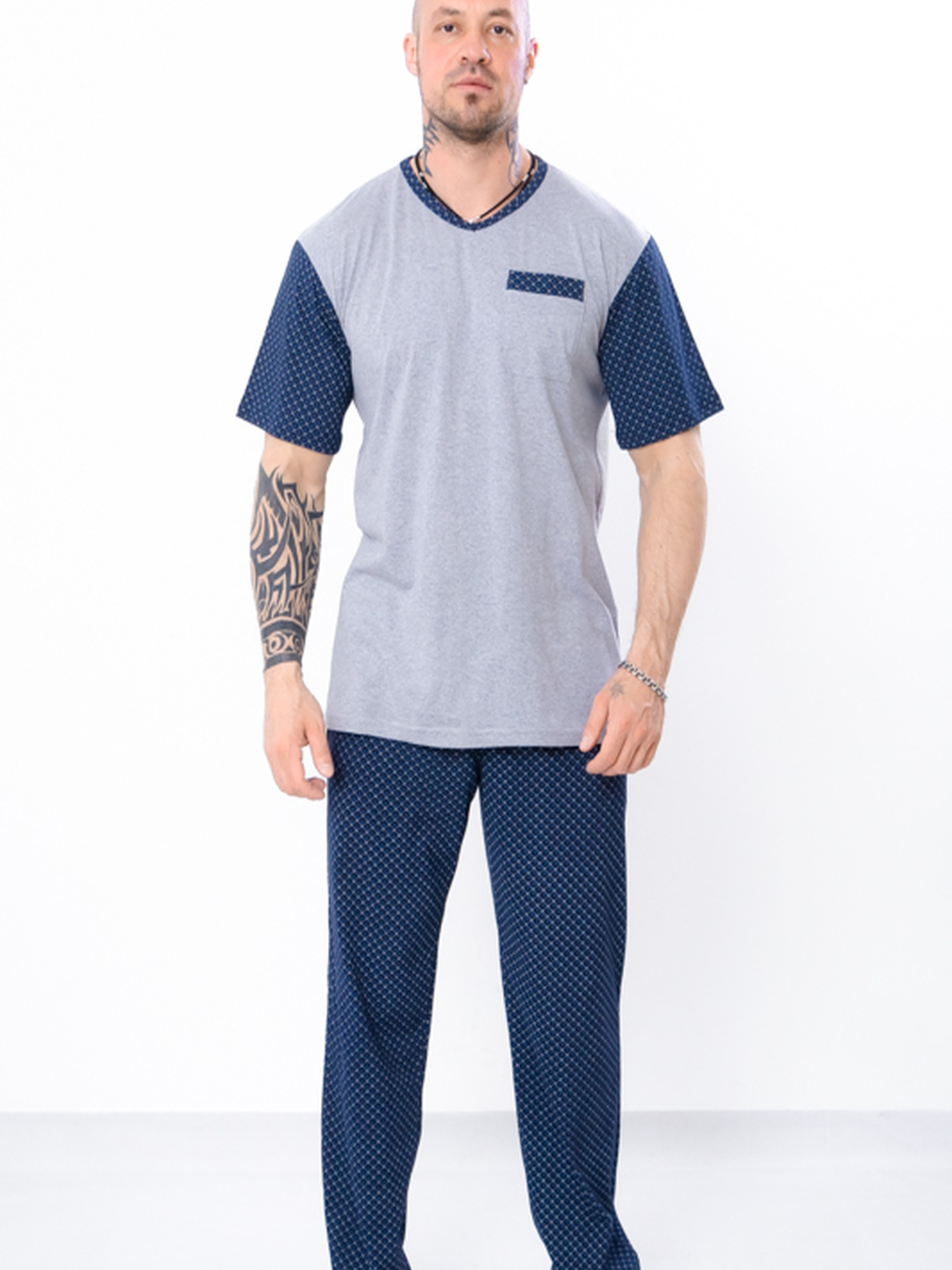 Піжама Носи своє модель 8094-002-rombi-chornilxno-sinj-srij Фото