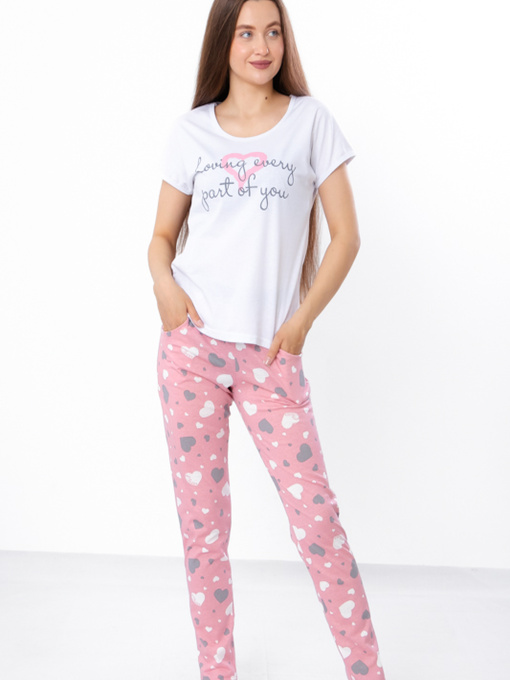 Пижама Носи своє модель 8071-002-33-serdechka-svtla-pudra Фото