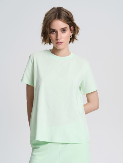 Футболка женская однотонная светло-зеленого цвета ТМ РОЗА модель 231104_light_green - фото