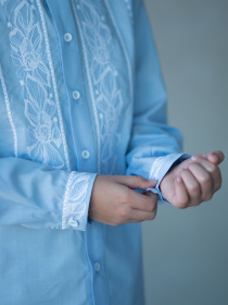 Вышитая рубашка Едельвіка модель 140-22-00blue Фото