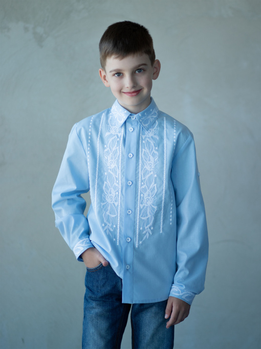 Вышитая рубашка Едельвіка модель 140-22-00blue Фото