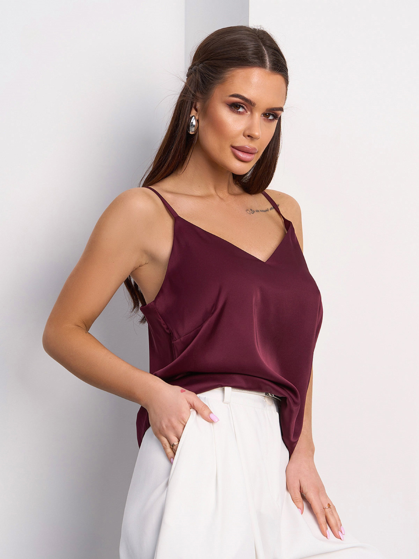 Топ ISSA Plus модель 15115_темно_бордовый Фото
