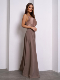 Юбка макси ISSA Plus модель 14128A_коричневый Фото