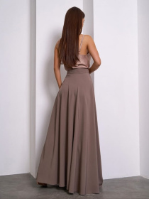 Юбка макси ISSA Plus модель 14128A_коричневый Фото