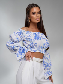 Топ ISSA Plus модель SA-614_белый_голубой Фото