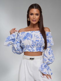 Топ ISSA Plus модель SA-614_белый_голубой Фото