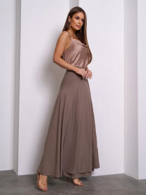 Спідниця максі ISSA Plus модель 14769A_коричневый Фото