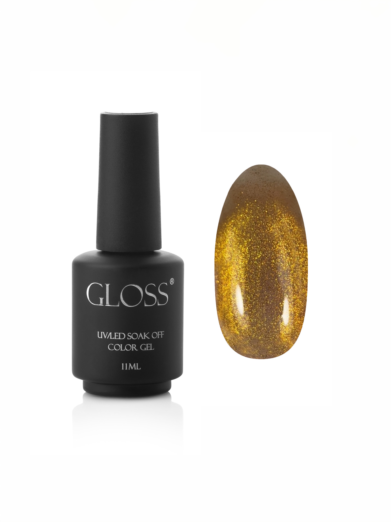 Гель-лак кошачий глаз Cat eye 4, желто-золотой GLOSS COMPANY модель 4823271407202 Фото