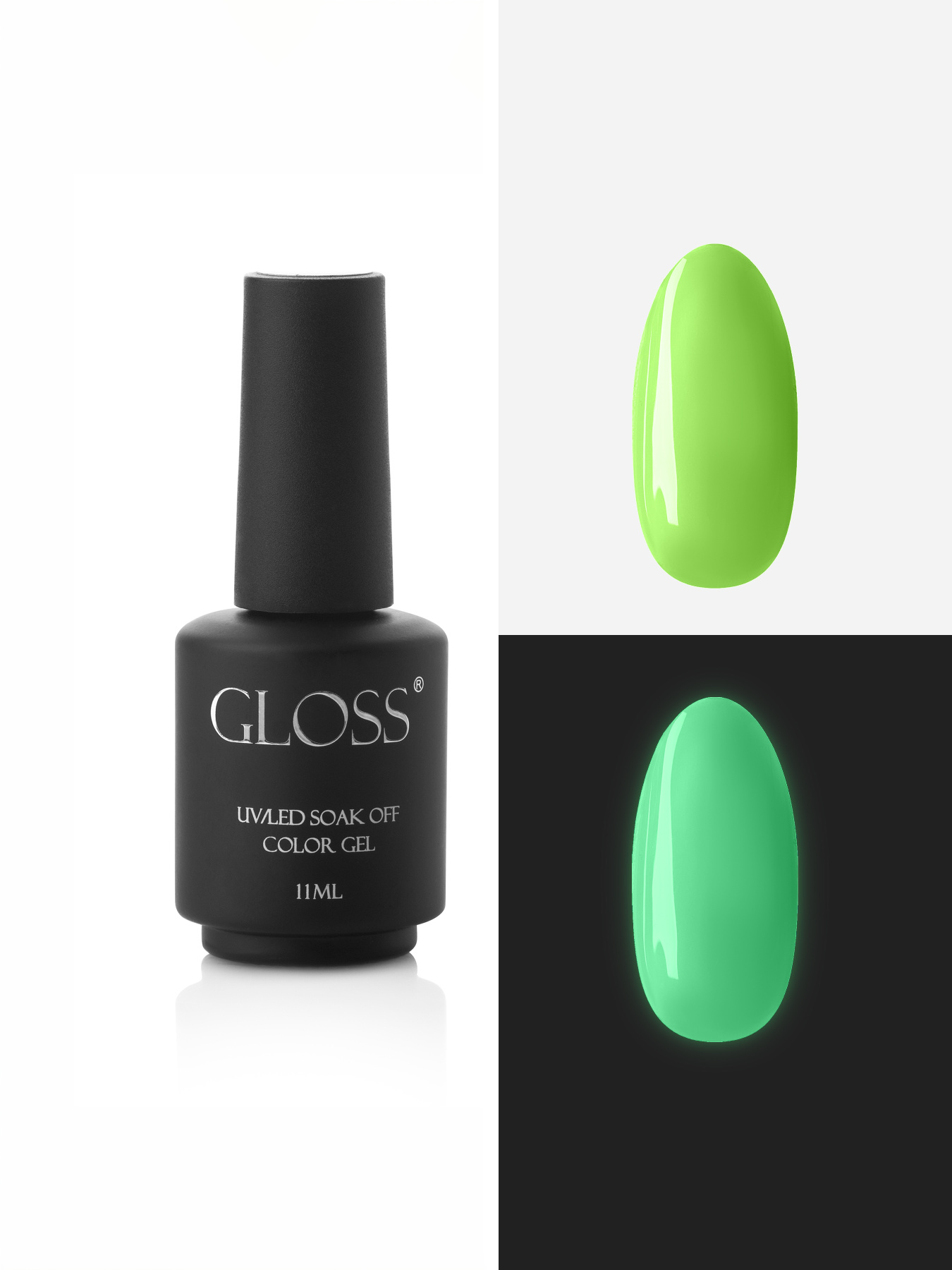 Люмінесцентний гель-лак Electric Green Elf, насичений салатовий GLOSS COMPANY модель 4823271410899 Фото