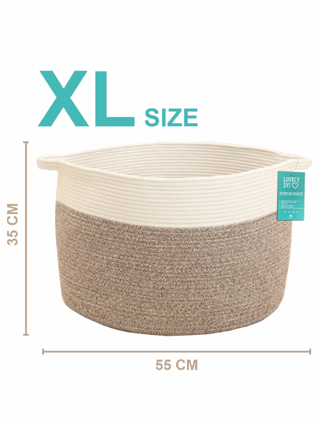 Корзина Органайзер для хранения белья или игрушек Светло -коричневый Lovely Svi  модель 6901203202403 Фото