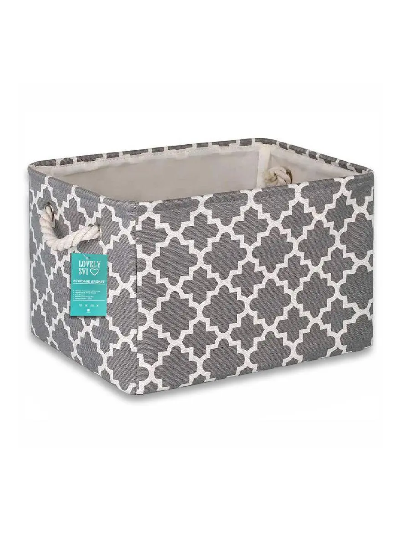 Корзина Органайзер для зберігання іграшок, білизни, одягу, косметики, книжок, упорядкування домашньої шафи - сірий. Lovely Svi  модель 6904084224182 Фото