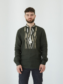 Вышитая рубашка Едельвіка модель 93-24-00khaki Фото