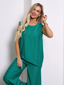 Повседневный костюм ISSA Plus модель 15113_зеленый Повседневный костюм ISSA Plus модель 15113_зеленый Фото