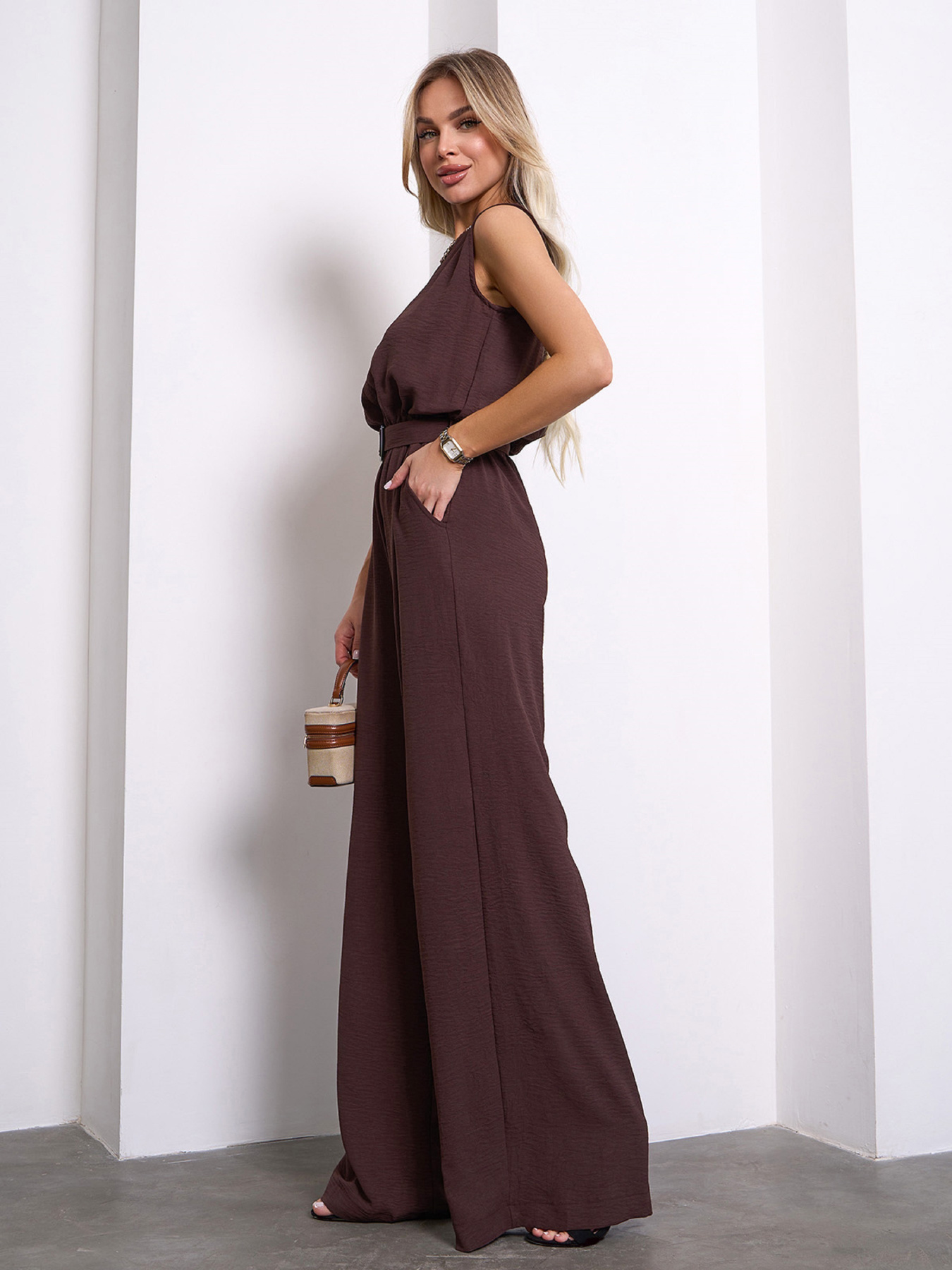 Комбінезон ISSA Plus модель 14064_темно-коричневый Фото