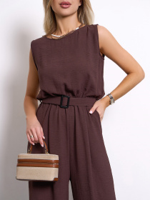 Комбінезон ISSA Plus модель 14064_темно-коричневый Фото