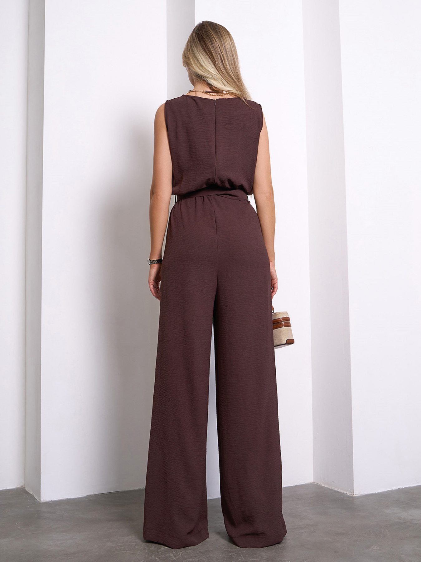 Комбинезон ISSA Plus модель 14064_темно-коричневый Фото