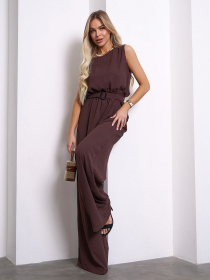 Комбинезон ISSA Plus модель 14064_темно-коричневый Фото