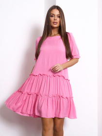 Платье мини ISSA Plus модель 13967_розовый Фото