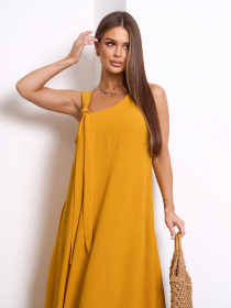 Сарафан ISSA Plus модель 14123_горчичный Фото