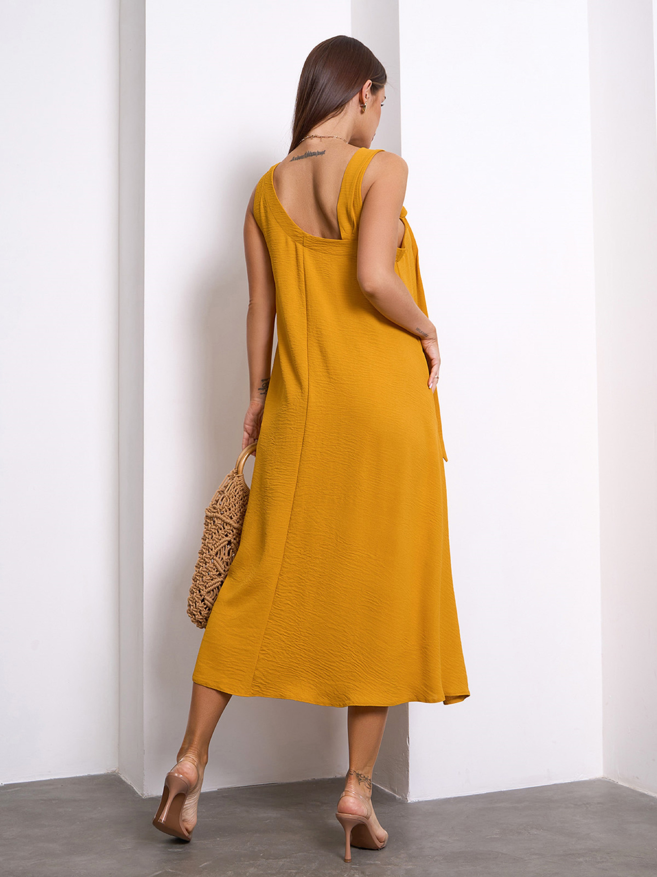 Сарафан ISSA Plus модель 14123_горчичный Сарафан ISSA Plus модель 14123_горчичный Фото