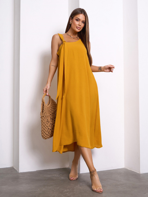 Сарафан ISSA Plus модель 14123_горчичный Фото