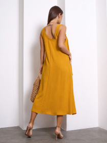Сарафан ISSA Plus модель 14123_горчичный Сарафан ISSA Plus модель 14123_горчичный Фото
