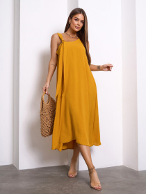 Сарафан ISSA Plus модель 14123_горчичный Фото