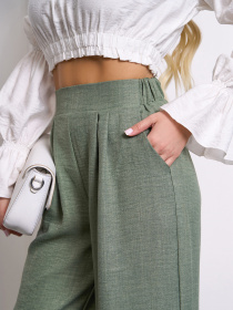 Брюки палаццо ISSA Plus модель 14455_оливковый Фото