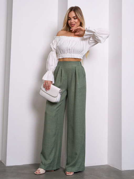 Палаццо ISSA Plus модель 14455_оливковый Фото