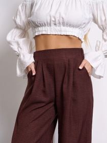 Палаццо ISSA Plus модель 14455_темно-коричневый Палаццо ISSA Plus модель 14455_темно-коричневый Фото