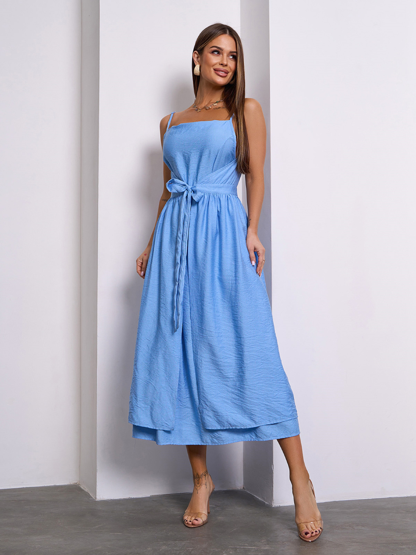 Сарафан ISSA Plus модель 15145_голубой Фото