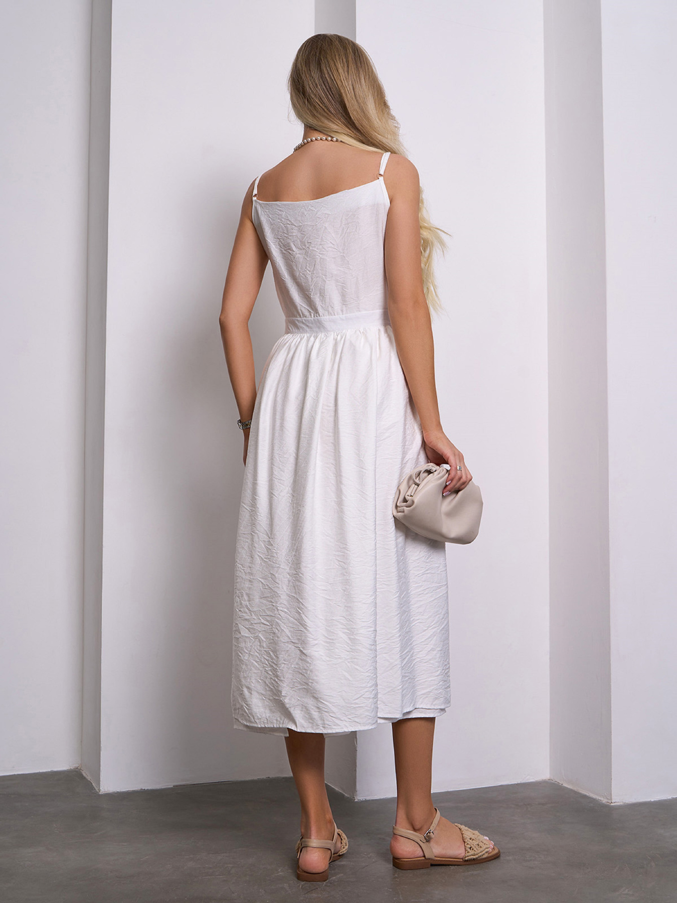 Сарафан ISSA Plus модель 15145_молочный Фото