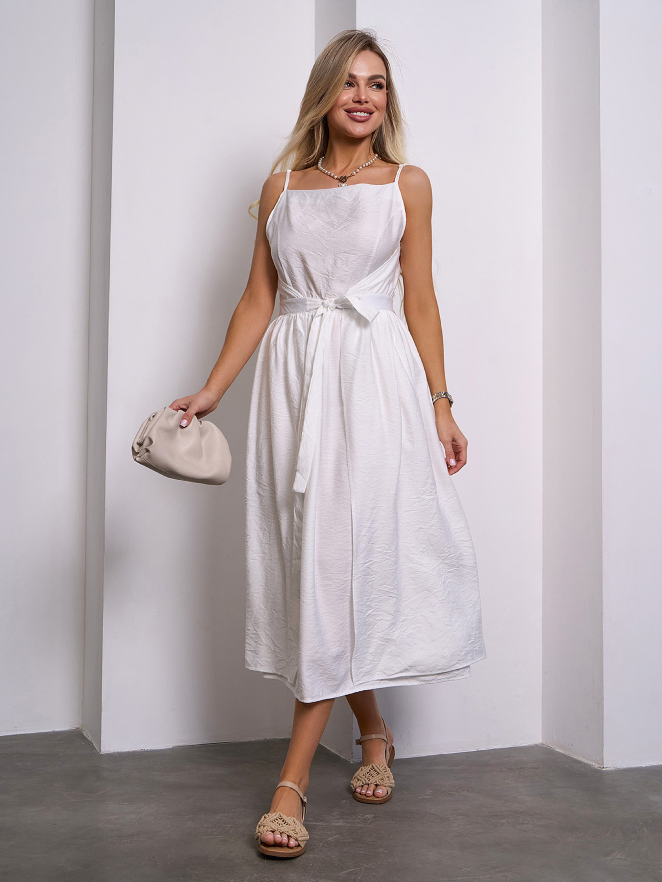 Сарафан ISSA Plus модель 15145_молочный Сарафан ISSA Plus модель 15145_молочный Фото