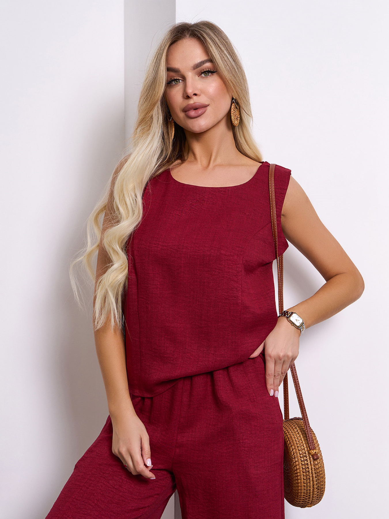 Костюм ISSA Plus модель 15149_бордовый Фото