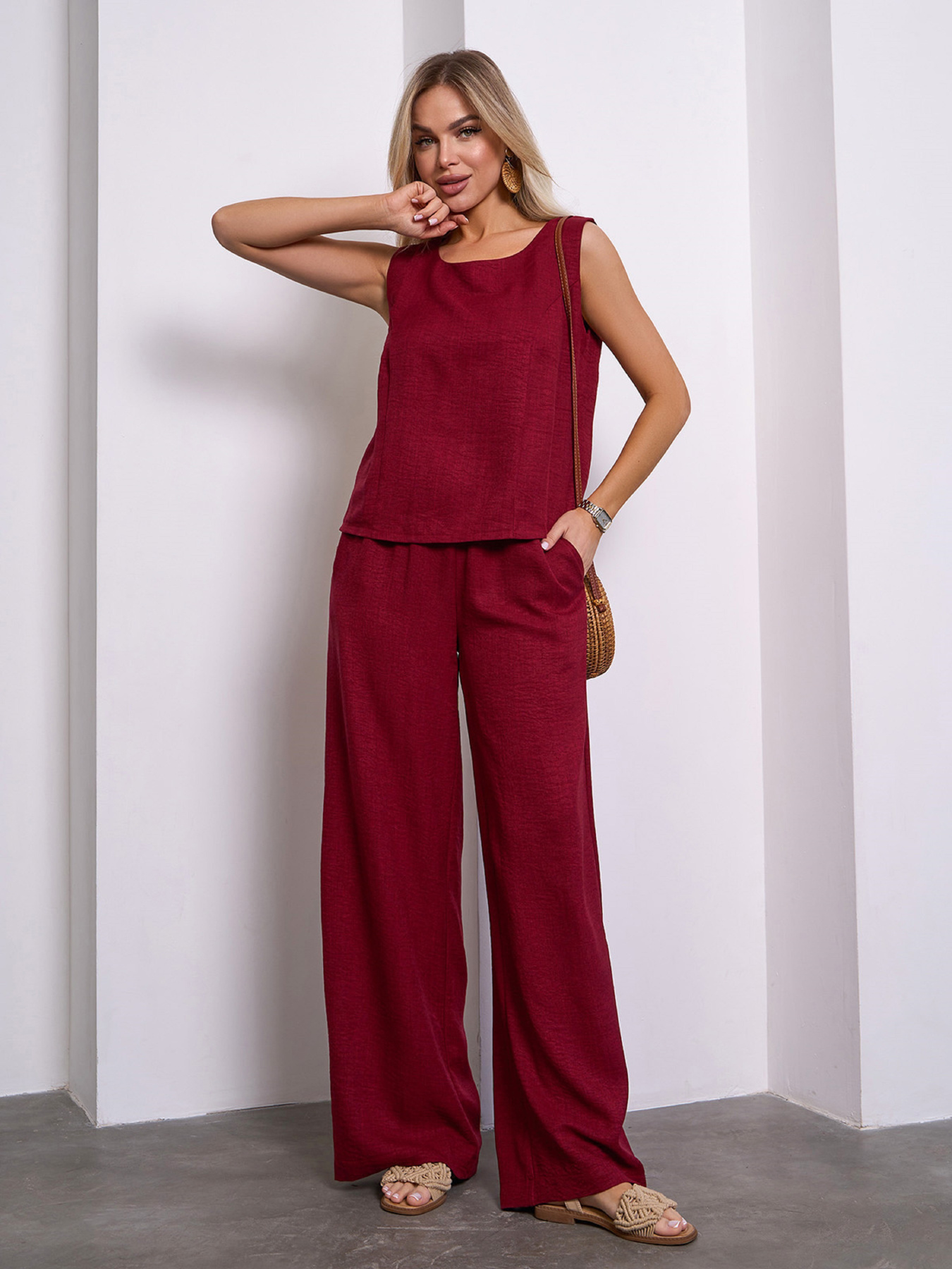 Костюм ISSA Plus модель 15149_бордовый Фото