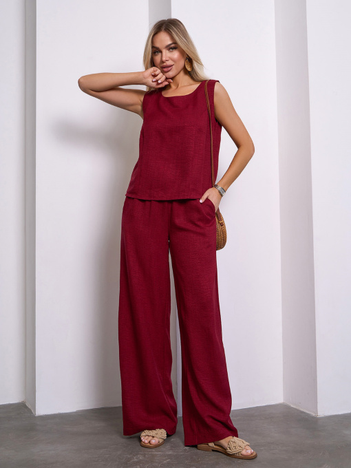 Повседневный костюм ISSA Plus модель 15149_бордовый Фото